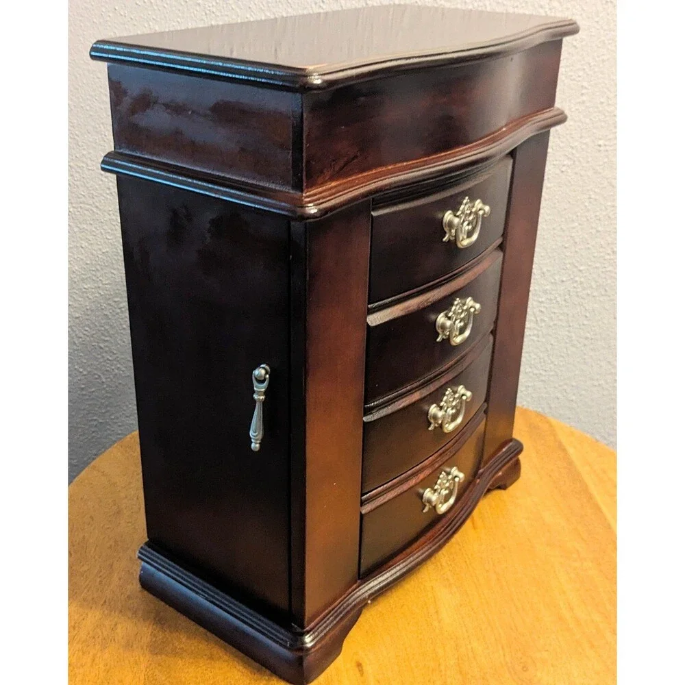 Croft & Barrow Jewelry Organizer Armoire 7 Compartments Necklace Closet Mirror